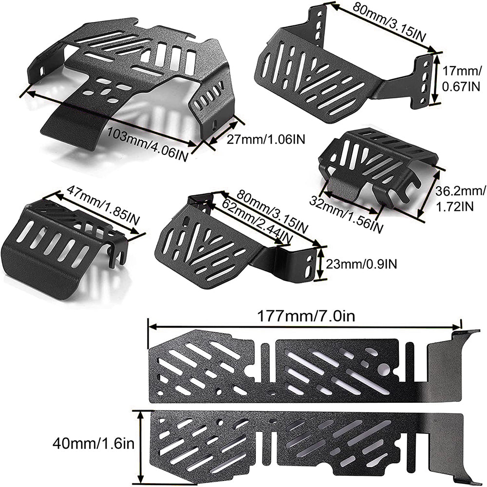 HD Steel Protection Guard & Skid Plates (7) for Traxxas 1/10 TRX-4 Crawler