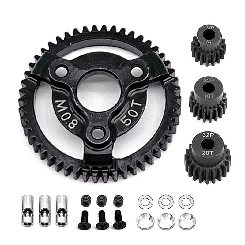 Steel 50T+16+18+20T Gear Set 0.8M 32P for Traxxas 1/10 Slash 2WD & Drag Slash