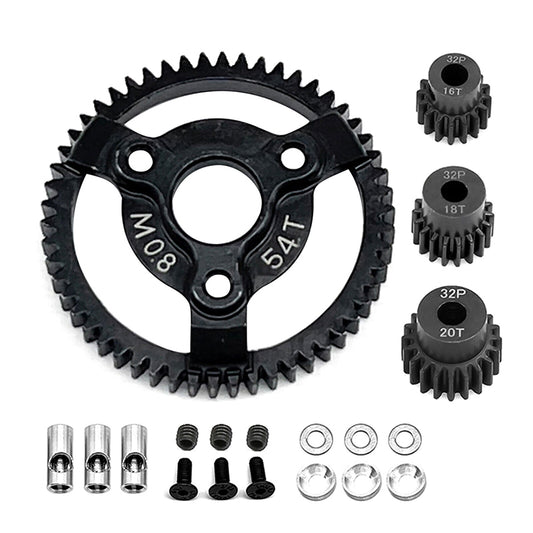 Steel 54T+16+18+20T Gear Set 0.8M 32P for Traxxas 1/10 Slash 2WD & Drag Slash