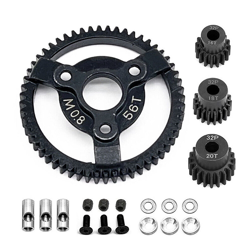 Steel 56T+16+18+20T Gear Set 0.8M 32P for Traxxas 1/10 Slash 2WD & Drag Slash