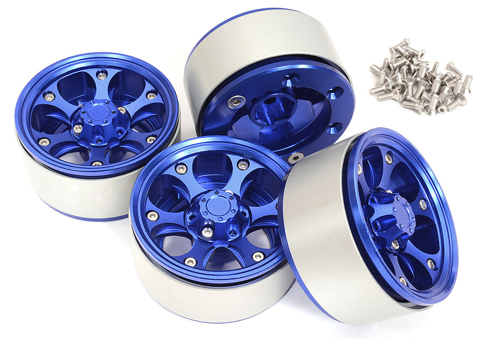 1.9 Size Billet Machined Alloy 6H Spoke Wheel (4) Set for 1/10 Scale Crawler