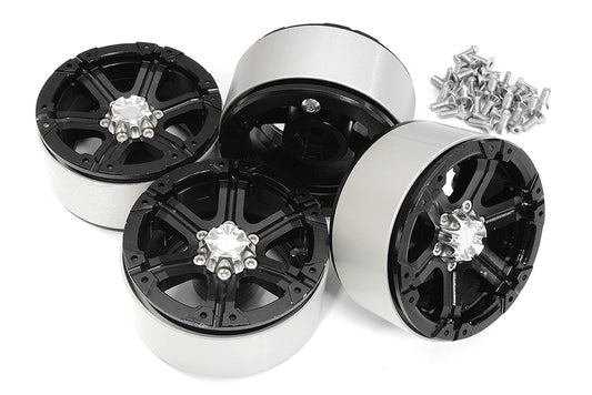 1.9 Size Billet Machined Alloy 6H Spoke Wheel 4) Set for 1/10 Scale Crawler