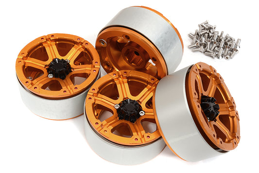 1.9 Size Billet Machined Alloy 6H Spoke Wheel 4) Set for 1/10 Scale Crawler