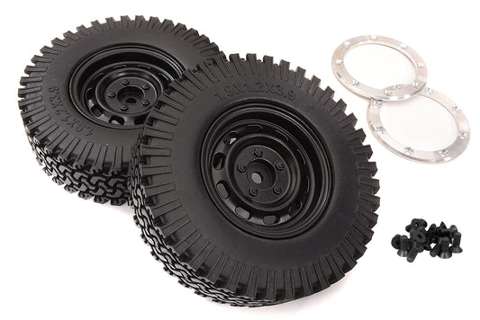 Realistic Alloy 1.9 Wheel & Tire (2) 394g Total for Scale Crawler (O.D.=97mm)