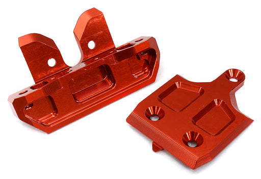 Billet Machined Rear Skid Plate & Bumper w/ 1-Pc Block D for Traxxas 1/8 Sledge