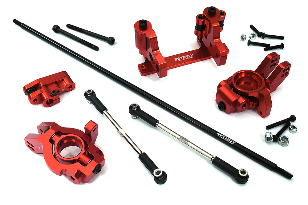 Red Rear Wheel Steering Conversion Kit for Arrma 1/7 Limitless All-Road Vehicle