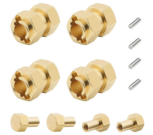 Brass Alloy Machined 10mm Wide Hex (4) Wheel Adapters for Traxxas 1/18 TRX-4M