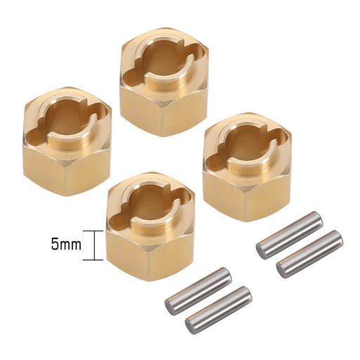 Brass Alloy Machined 6mm Wide Hex (4) Wheel Adapters for Traxxas 1/18 TRX-4M