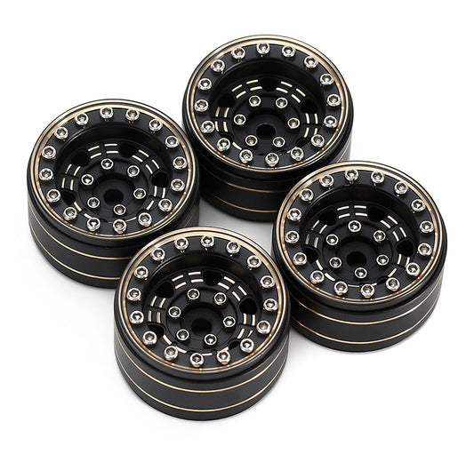 Brass Alloy Machined Beadlock Wheels(4) 45g Each for Traxxas 1/18 TRX-4M Crawler