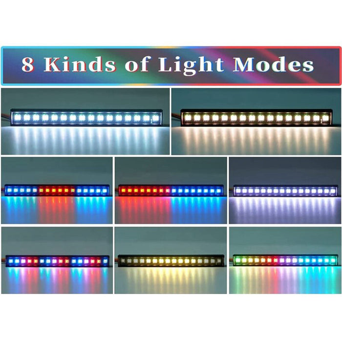 Roof Top LED Light Bar w/8 Flash Modes (3rd Ch) for Traxxas 1/18 TRX-4M Defender