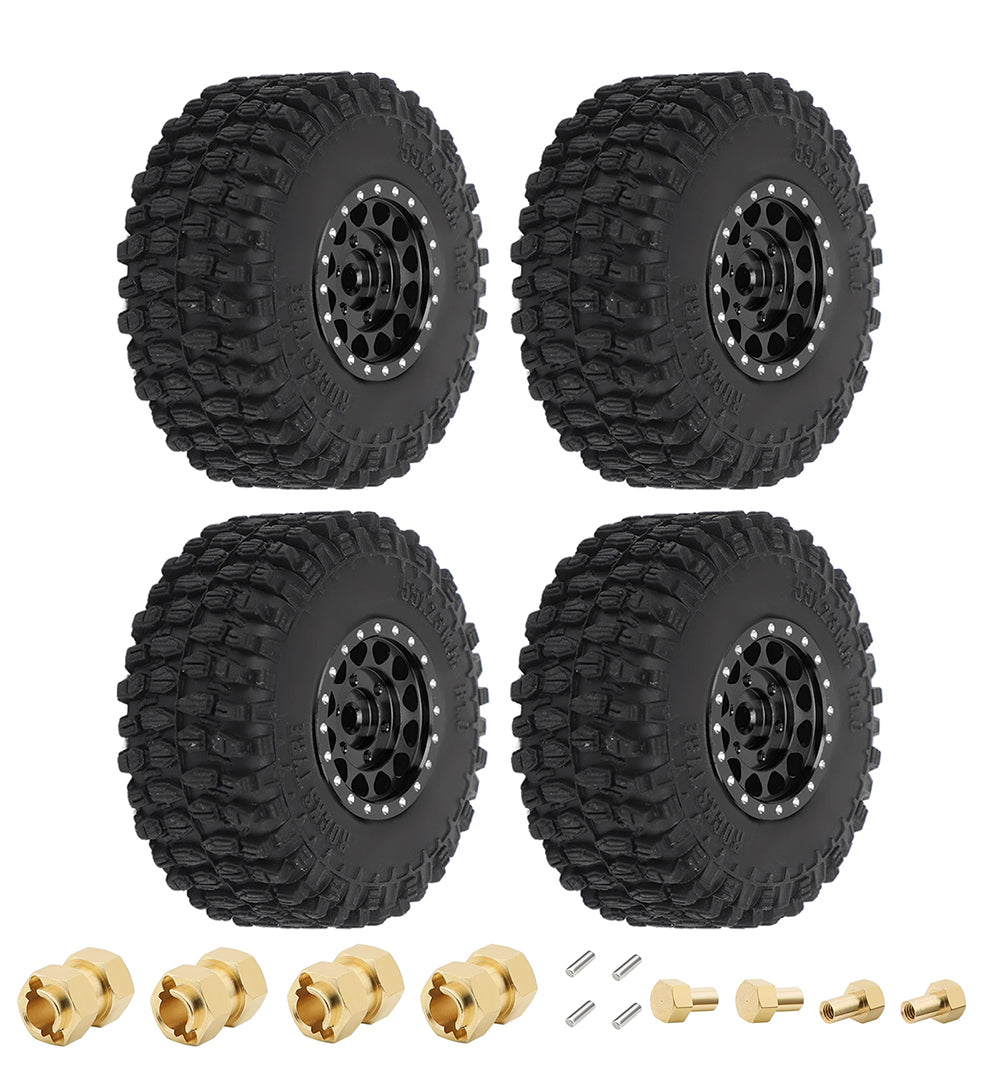 Tire & Wheel Package (4) w/ 10mm Wide Adapters for Traxxas 1/18 TRX-4M