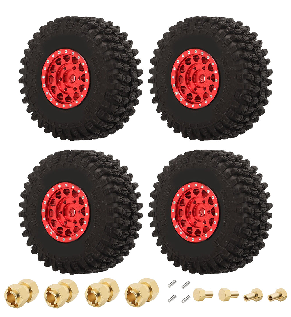 Tire & Wheel Package (4) w/ 10mm Wide Adapters for Traxxas 1/18 TRX-4M