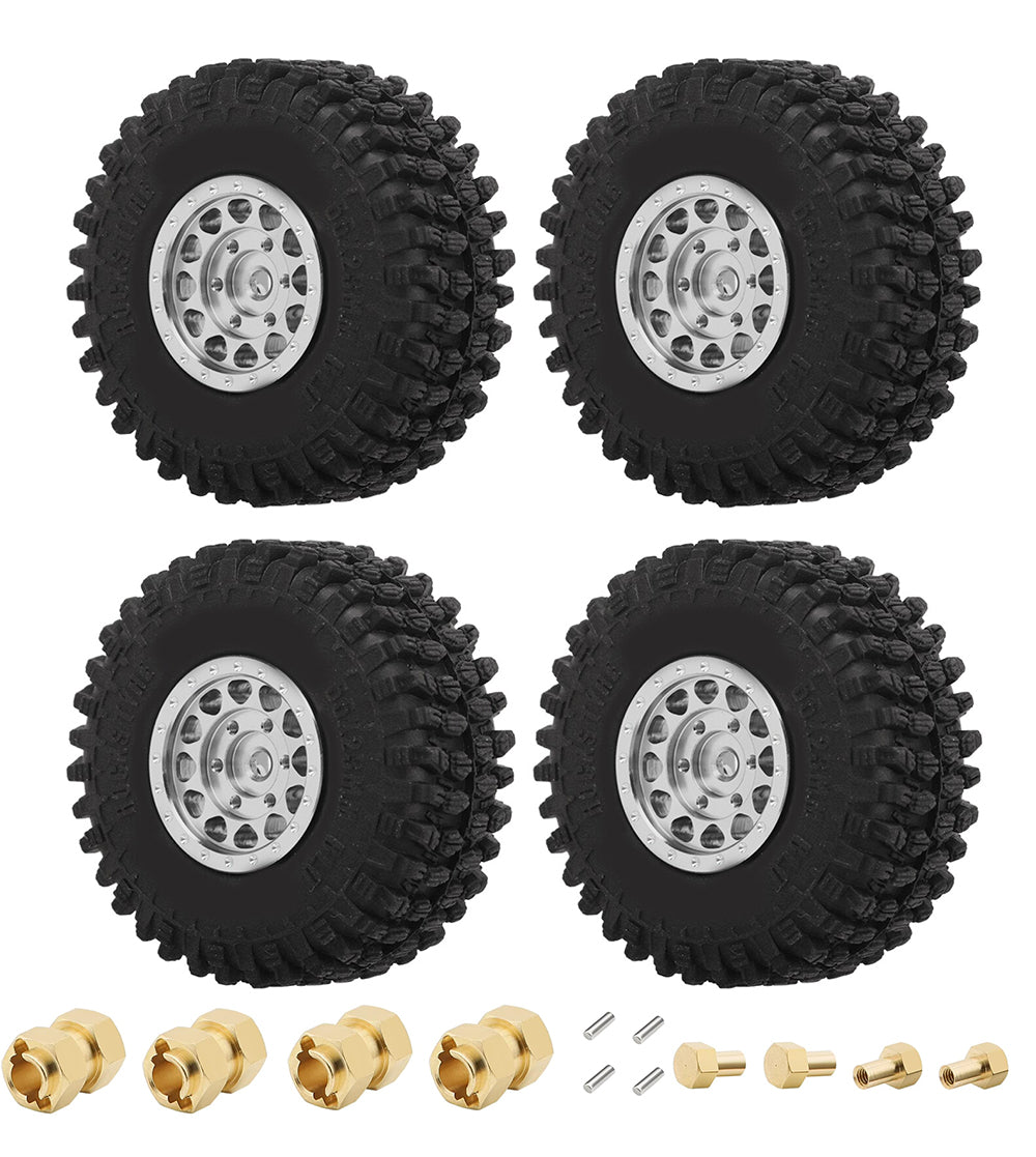 Tire & Wheel Package (4) w/ 10mm Wide Adapters for Traxxas 1/18 TRX-4M