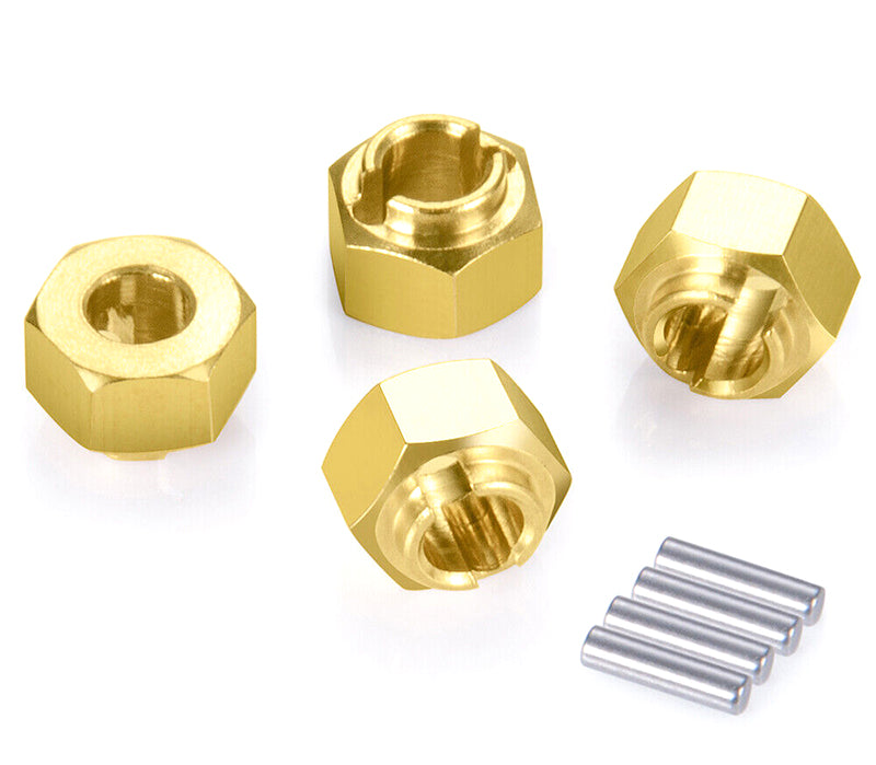 Brass Alloy 4mm Thick Hex Wheel Adapters (4) for Traxxas 1/18 TRX-4M Crawler