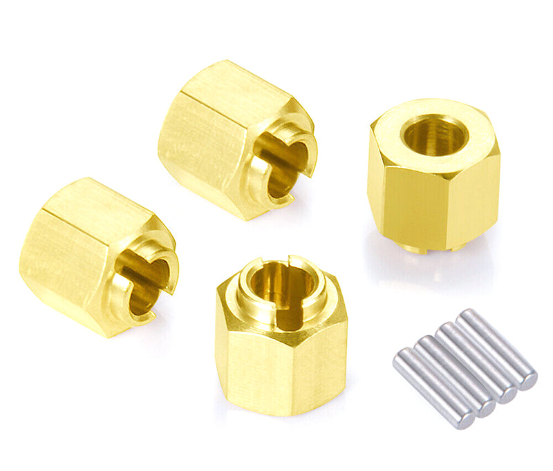 Brass Alloy 6mm Thick Hex Wheel Adapters (4) for Traxxas 1/18 TRX-4M Crawler