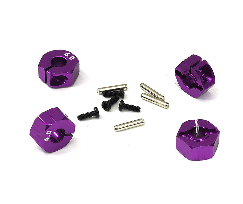 12mm Hex Wheel (4) Hub 6mm Thick for 1/10 Traxxas, Axial, Tamiya, TC & Drift