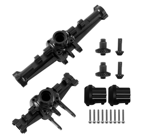 Alloy Machined F&R Axles w/ 24T/12T & Diff Covers for Traxxas 1/18 TRX-4M