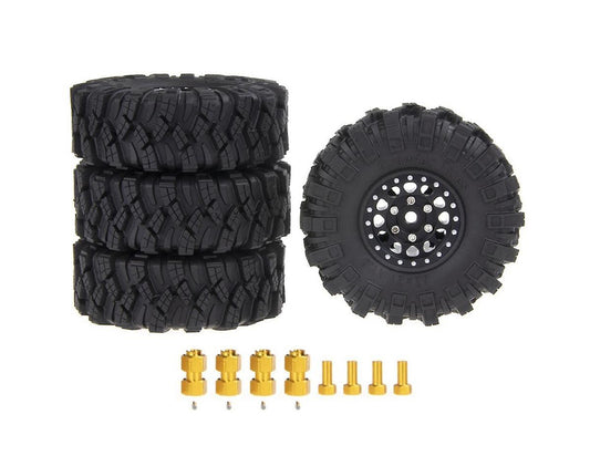 Alloy 1.0 Beadlock Wheels, Tires & Adapters (4) for Traxxas 1/18 TRX-4M