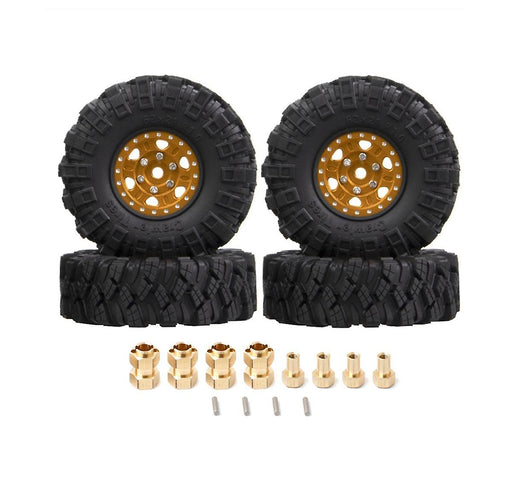 Alloy 1.0 Beadlock Wheels, Tires & Adapters (4) for Traxxas 1/18 TRX-4M