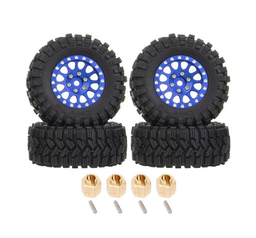 Alloy 1.2 Beadlock Wheels, Tires & Adapters (4) for Traxxas 1/18 TRX-4M