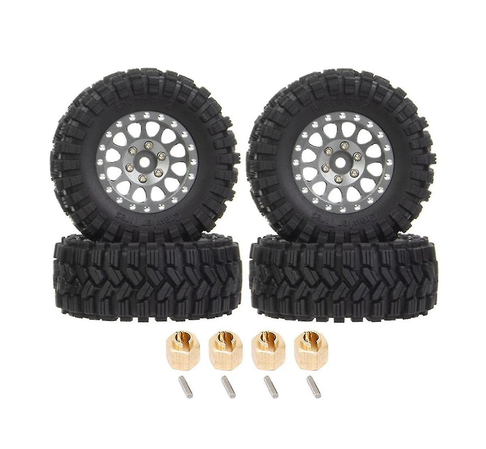 Alloy 1.2 Beadlock Wheels, Tires & Adapters (4) for Traxxas 1/18 TRX-4M