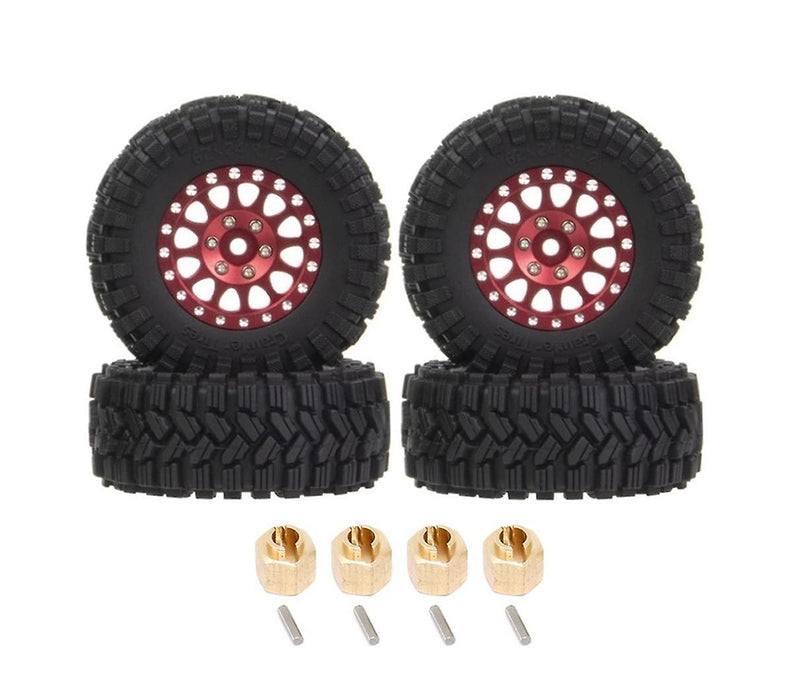 Alloy 1.2 Beadlock Wheels, Tires & Adapters (4) for Traxxas 1/18 TRX-4M