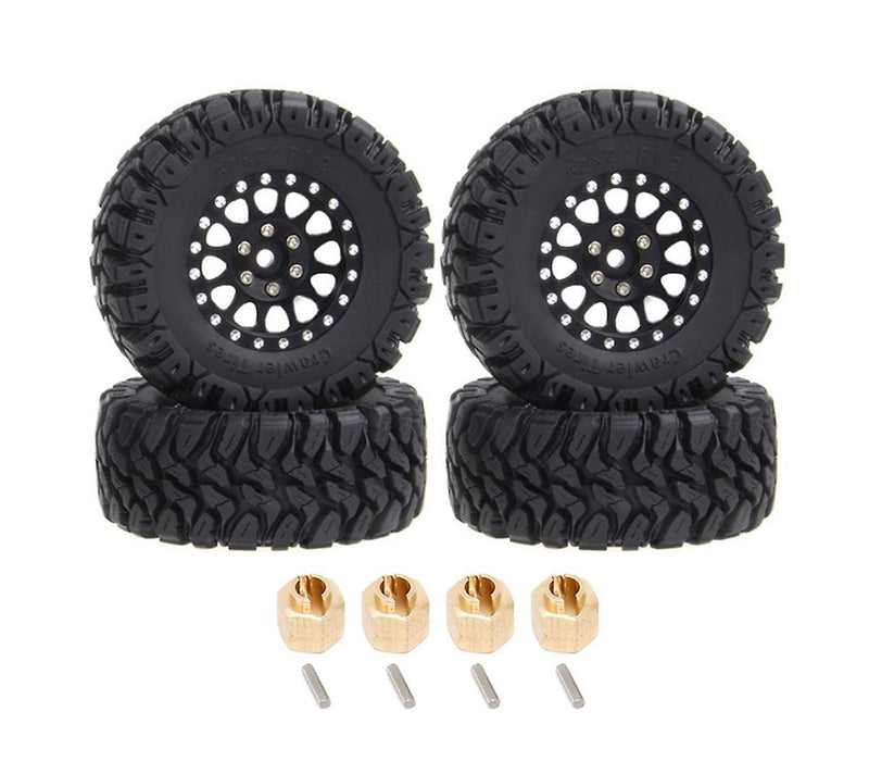 Alloy 1.2 Beadlock Wheels, Tires & Adapters (4) for Traxxas 1/18 TRX-4M