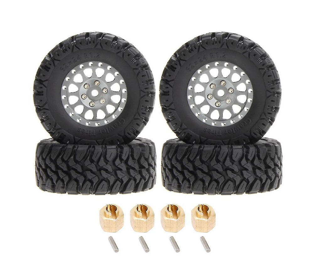 Alloy 1.2 Beadlock Wheels, Tires & Adapters (4) for Traxxas 1/18 TRX-4M