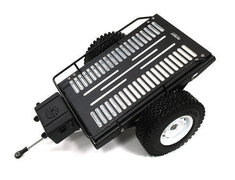 Realistic Leaf Spring 1/10 Size Flatbed Trailer 302x200x115mm for Scale Crawler