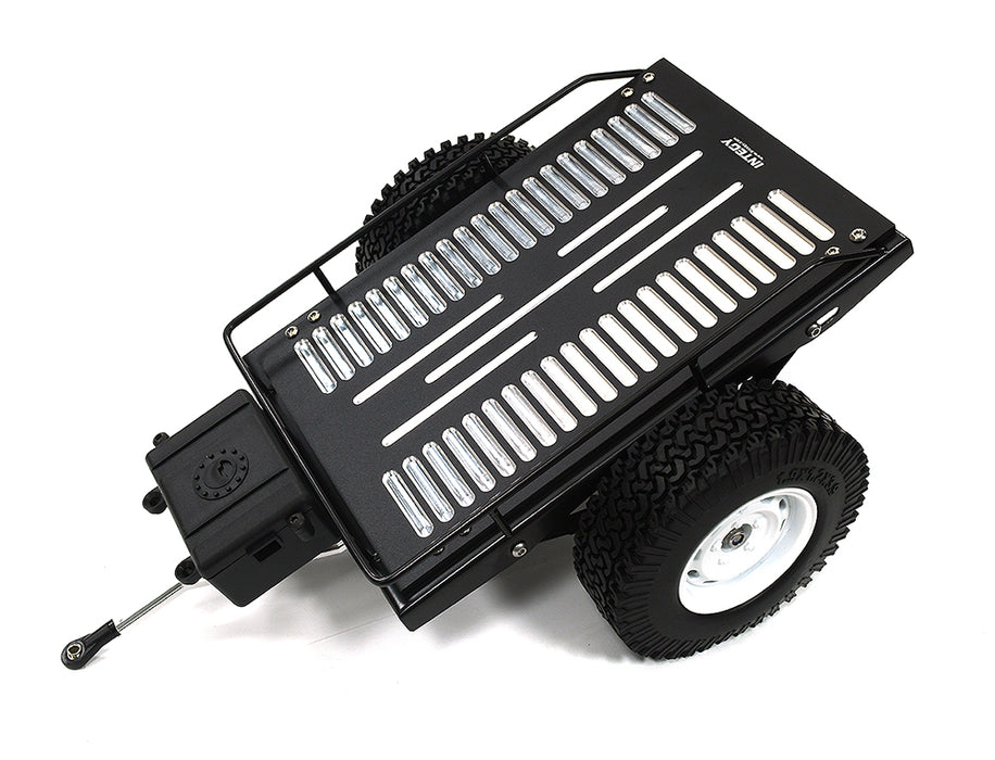 Realistic Leaf Spring 1/10 Size Flatbed Trailer 302x200x115mm for Scale Crawler