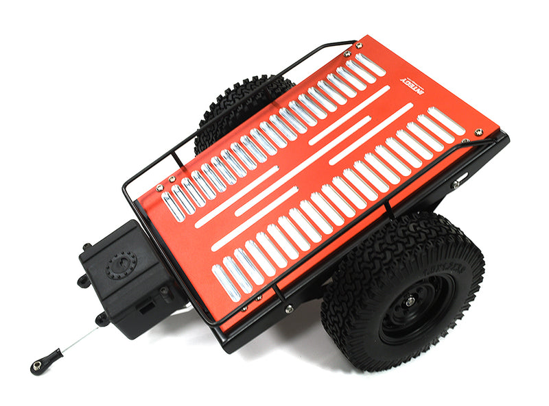 Realistic Leaf Spring 1/10 Size Flatbed Trailer 302x200x115mm for Scale Crawler