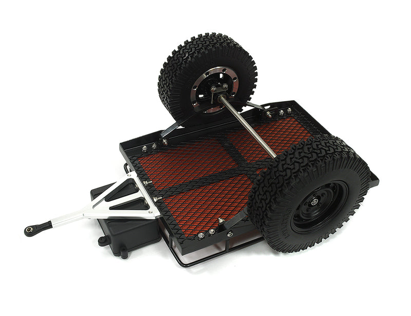 Realistic Leaf Spring 1/10 Size Flatbed Trailer 302x200x115mm for Scale Crawler