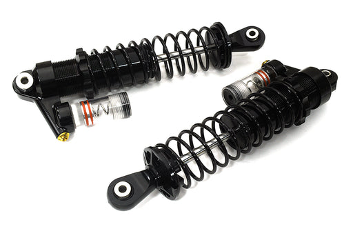 Black Billet Machined Upgrade Piggyback Shocks Pair for Axial SCX6 Crawler