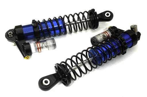 Blue Billet Machined Upgrade Piggyback Shocks Pair for Axial SCX6 Crawler