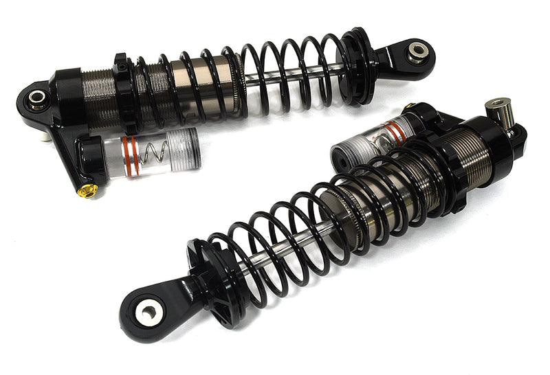 Grey Billet Machined Upgrade Piggyback Shocks Pair for Axial SCX6 Crawler