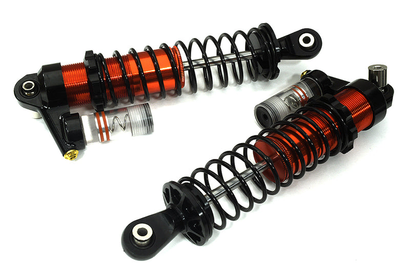 Red Billet Machined Upgrade Piggyback Shocks Pair for Axial SCX6 Crawler