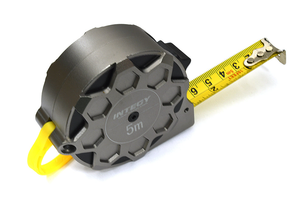 5 Meter Tape Measure by Integy - Alloy Machined Case 15ft Metric & Inch, Grey