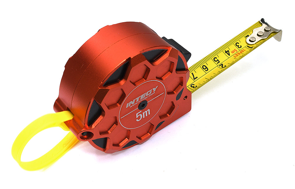 5 Meter Tape Measure by Integy - Red Alloy Machined Case 15ft Metric & Inch