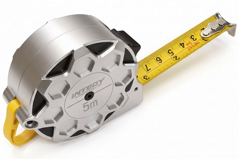 5 Meter Tape Measure by Integy - Alloy Machined Case 15ft Metric & Inch, Silver