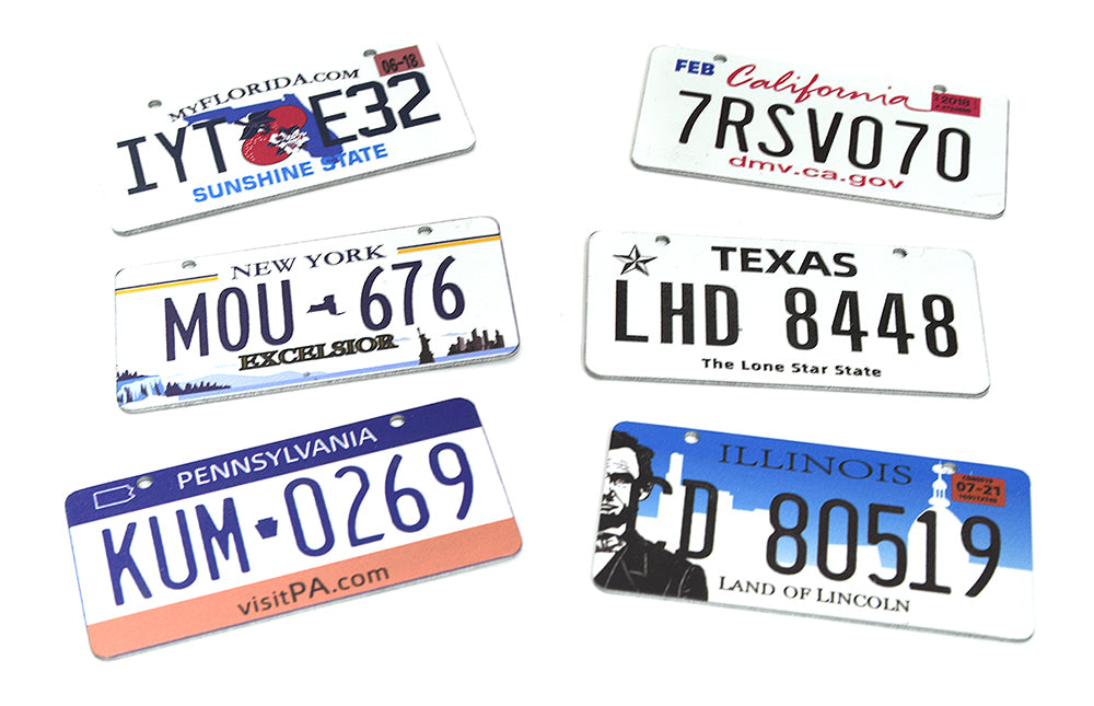 Realistic Large (6) License Plate 52x26mm Size Scale Model
