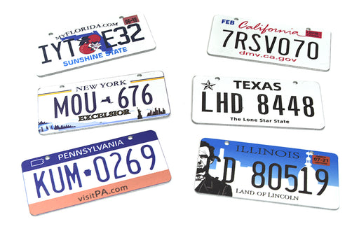 Realistic Large (6) License Plate 52x26mm Size Scale Model
