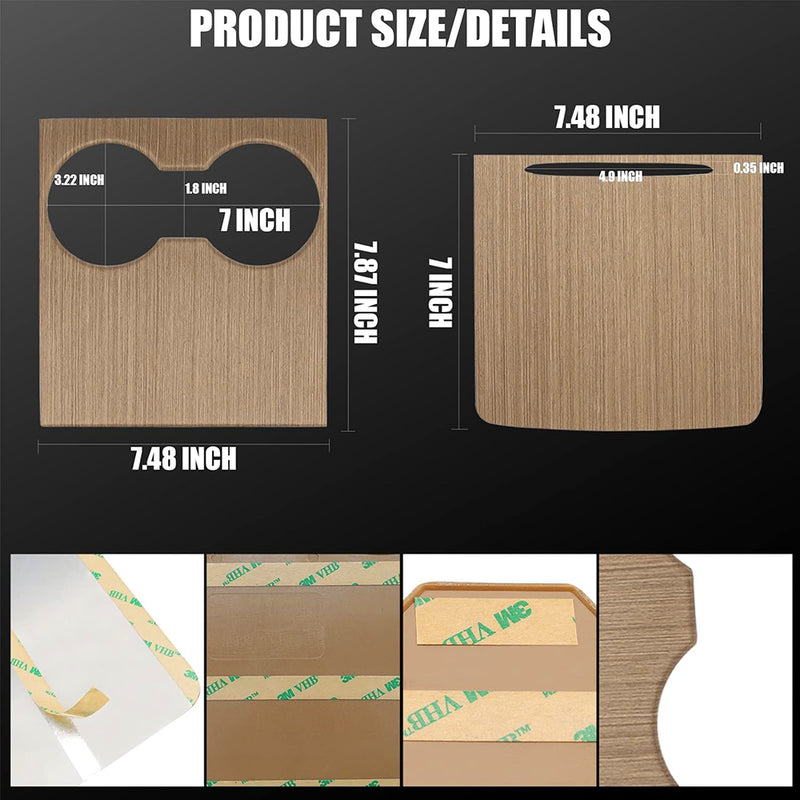 PVC Wood Grain Center Console Wrap for Tesla 2021-2023 Model 3/Y