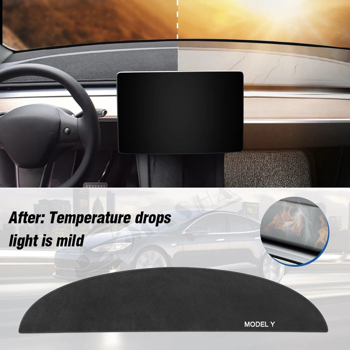 Flannel Dashboard Cover Pad for Tesla 21-23 Model 3