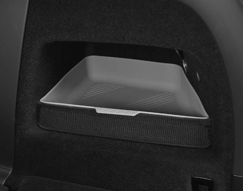 Black Silicone Right Trunk Storage Box Organizer for Tesla 22-24 Model X