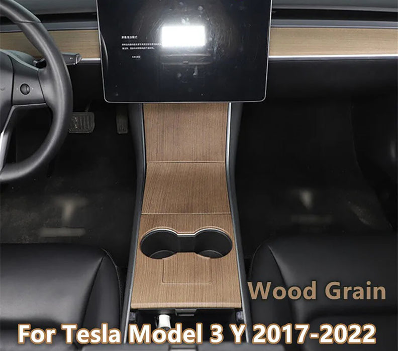 Wood Grain Center Console Wood Sticker Wrap for Tesla 2019-2020 Model 3/Y