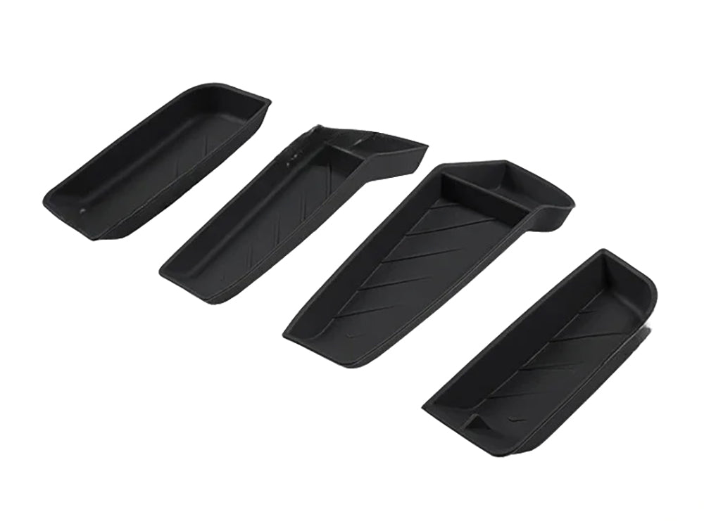 Black Silicone 4pcs Door Side Storage Box Interior Tray for Tesla 22-24 Model S