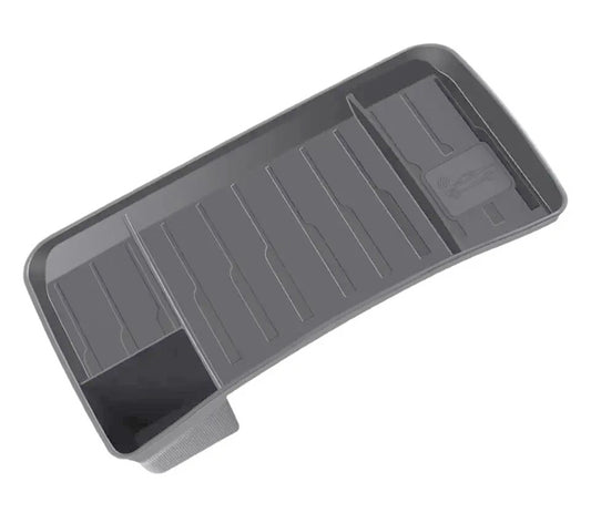 Grey TPE Rear Screen Stand Storage Tray Organizer for Tesla 17-23 Model 3/Y