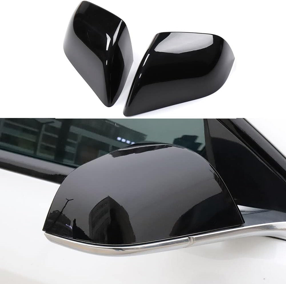 Black Side Mirror Protector Covers for Tesla 17-23 Model 3