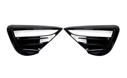 Glossy Black Front Fog Lamp Aero Trim Covers for Tesla 20-23 Model Y