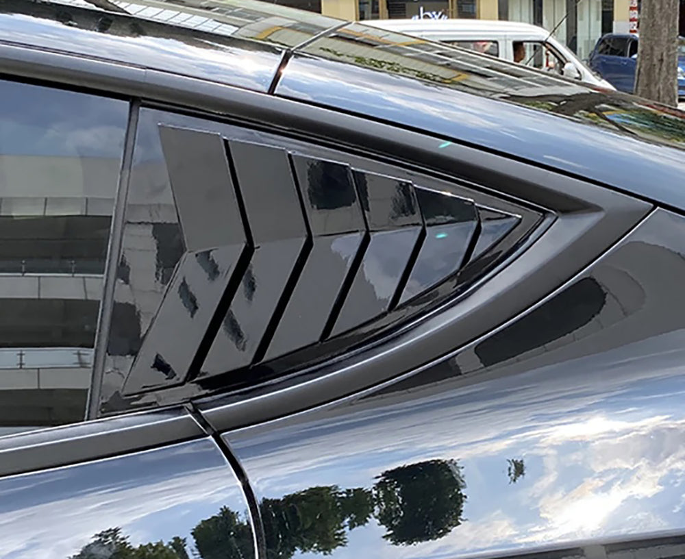 Glossy Black ABS Rear Triangular Window Blinds for Tesla 21-24 Model Y